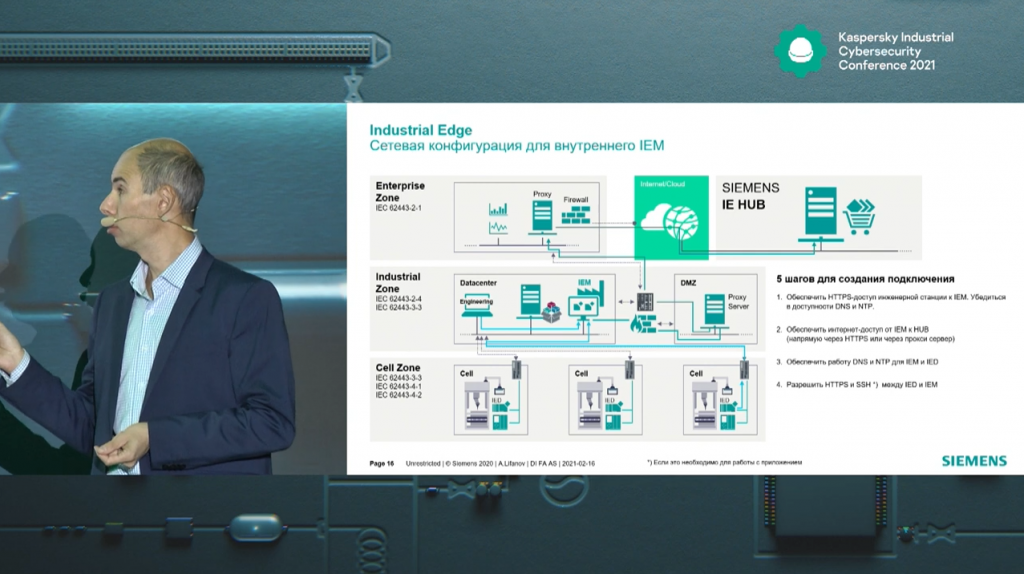 Александр Лифанов. Платформа граничных вычислений Siemens Industrial Edge. Александр Лифанов, Руководитель направления «Промышленные компьютеры и граничные вычисления» в Siemens, в своем докладе рассказывает о платформе граничных вычислений Siemens Industrial Edge. Kaspersky Lab, Купить Kaspersky Security для бизнеса, KICScon, Александр Лифанов