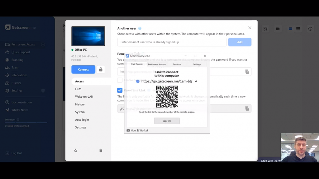 Как настроить удаленный рабочий стол на ПК с Getscreen.me. Подробный обзор и руководство от нашего пользователя о том, как подключиться к удаленному рабочему столу и обеспечить быструю поддержку с помощью удаленного доступа. Узнайте, как быстро настроить удаленный рабочий стол в Windows с помощью браузера. Программное обеспечение удаленного доступа помогает работать удаленно — поэтому все должно работать быстро и удобно. Если вы еще не пробовали наш сервис — поторопитесь зарегистрироваться на Getscreen.me , у нас есть 14-дневная пробная версия! Купить GetScreen.ru, Купить GetScreen.ru Enterprise, Купить GetScreen.ru Standard, Купить GetScreen.ru Advanced, Windows