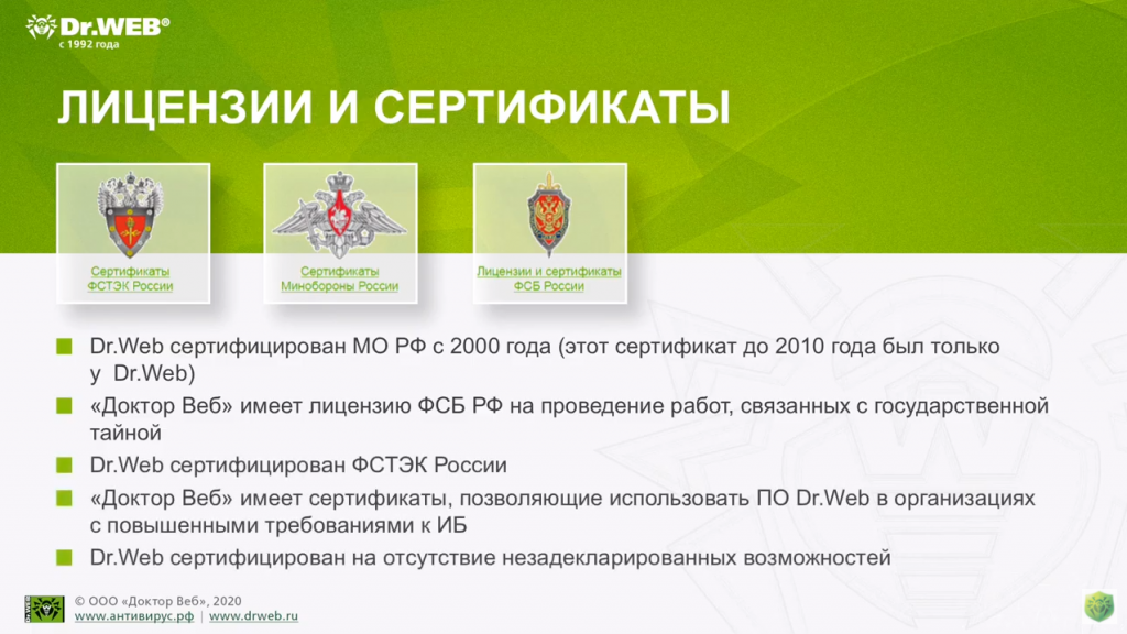 Dr Web – компания и технологии