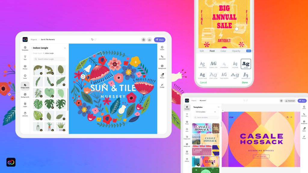 Сегодня мы запускаем Creative Cloud Express , быстрое и простое веб-приложение и мобильное приложение, которое идеально подходит для тату-мастера, который делится своим последним дизайном, дизайнера одежды, рекламирующего свое последнее всплывающее окно, студента, создающего интерактивный исторический отчет, агента по недвижимости. продвигает свое новое объявление, или начинающий музыкант пишет о своем предстоящем выступлении.