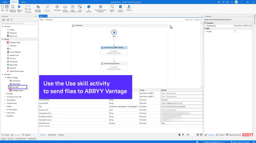 ABBYY Vantage: Коннектор для UiPath - Видеоурок. Посмотрите это видео и узнайте, как использовать Vantage activities через UiPath. Обработайте документ и получите первые результаты менее чем за минуту!