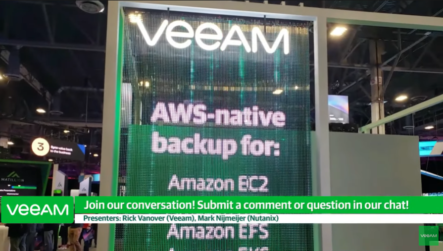 Прямая трансляция с AWS re: Invent 2021: DR, HCI, облако AWS и многое другое! Присоединяйтесь к нам, чтобы ознакомиться с AWS RE: Invent 2021, включая новейшие разработки в области гибридной облачной инфраструктуры! Ведущие: Рик Вановер из Veeam и Марк Неймейер из Nutanix. Veeam Software, Купить Veeam Backup Essentials, Купить Veeam Backup & Replication, Купить Veeam ONE Прямая трансляция с AWS re: Invent 2021: DR, HCI, облако AWS и многое другое! Присоединяйтесь к нам, чтобы ознакомиться с AWS RE: Invent 2021, включая новейшие разработки в области гибридной облачной инфраструктуры! Ведущие: Рик Вановер из Veeam и Марк Неймейер из Nutanix. Veeam Software, Купить Veeam Backup Essentials, Купить Veeam Backup & Replication, Купить Veeam ONE